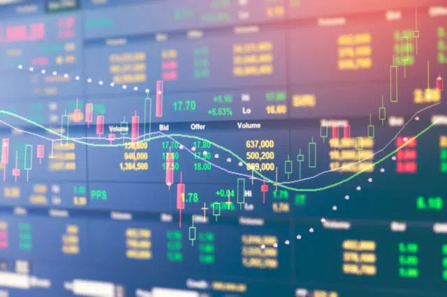 business graph and trade monitor of Investment in gold trading,Stock market ,Futures market,Oil market