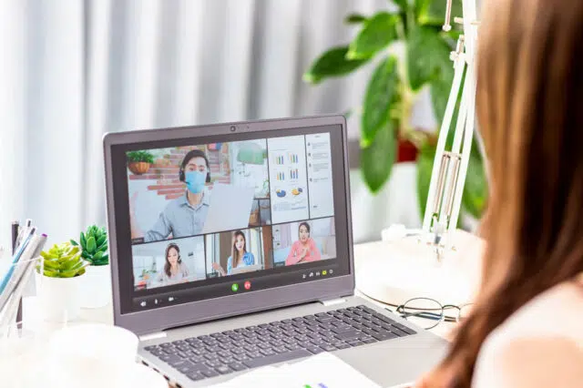 telework video meeting at home