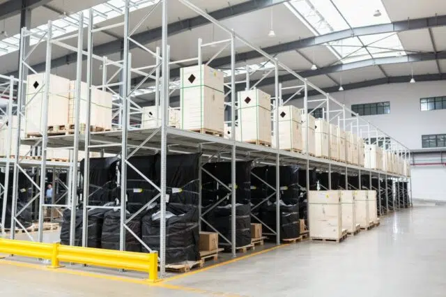 entrepôt de stockage avec des bacs en plastique entrepôt de stockage avec des bacs en plastique