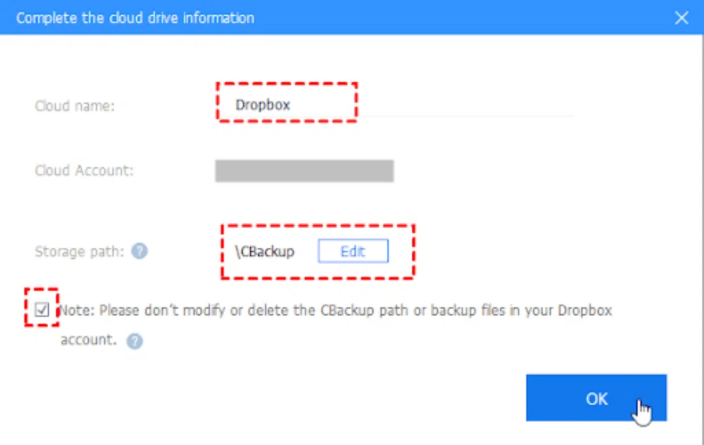 dropbox cbackup