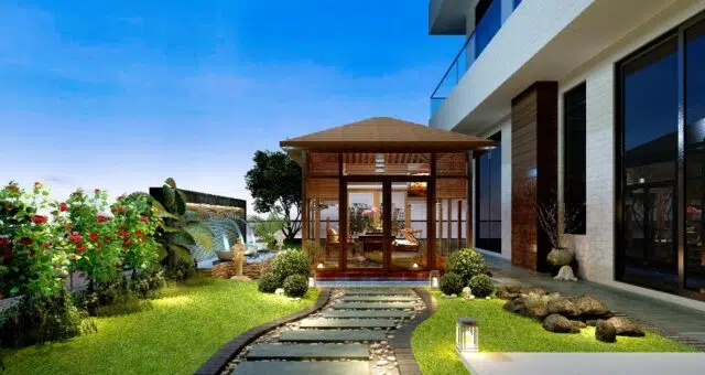 3d render of pergola
