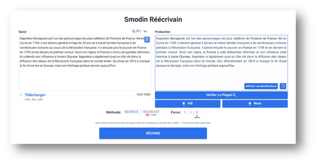 reformuler texte