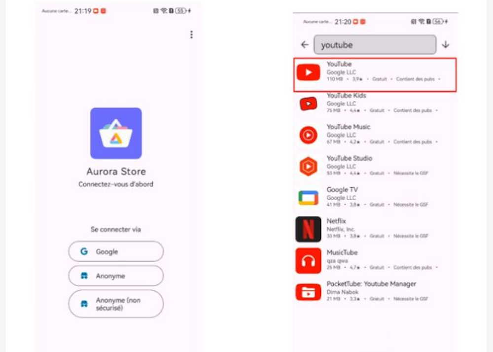 alternatives au Google Play