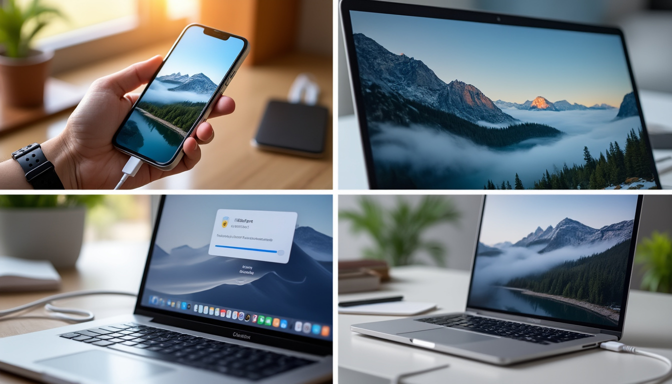 découvrez comment transférer facilement vos photos de votre portable à votre ordinateur en quelques étapes simples. suivez notre guide pratique pour un transfert rapide et sans tracas, afin de sauvegarder et organiser vos précieux souvenirs numériques.