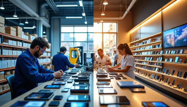 Différence entre un grossiste en téléphone mobile reconditionné et un détaillant classique découvrez les distinctions clés entre un grossiste en téléphones mobiles reconditionnés et un détaillant classique. apprenez comment ces deux modèles d'affaires influencent les prix, la qualité des produits et l'expérience d'achat. informez-vous pour faire le meilleur choix lors de votre prochaine acquisition de smartphone.