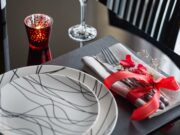 Table Place Setting with Holidays Decoration