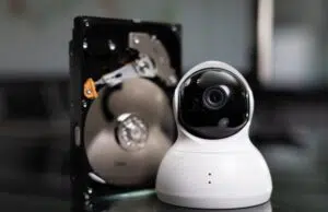 Winchester with webcam on a dark background