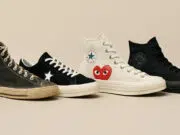 Quatre baskets Converse alignées