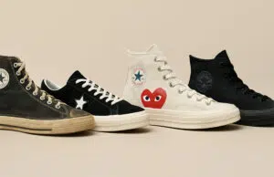 Quatre baskets Converse alignées