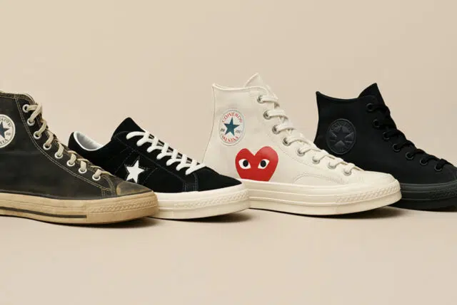 Quatre baskets Converse alignées Quatre baskets Converse alignées