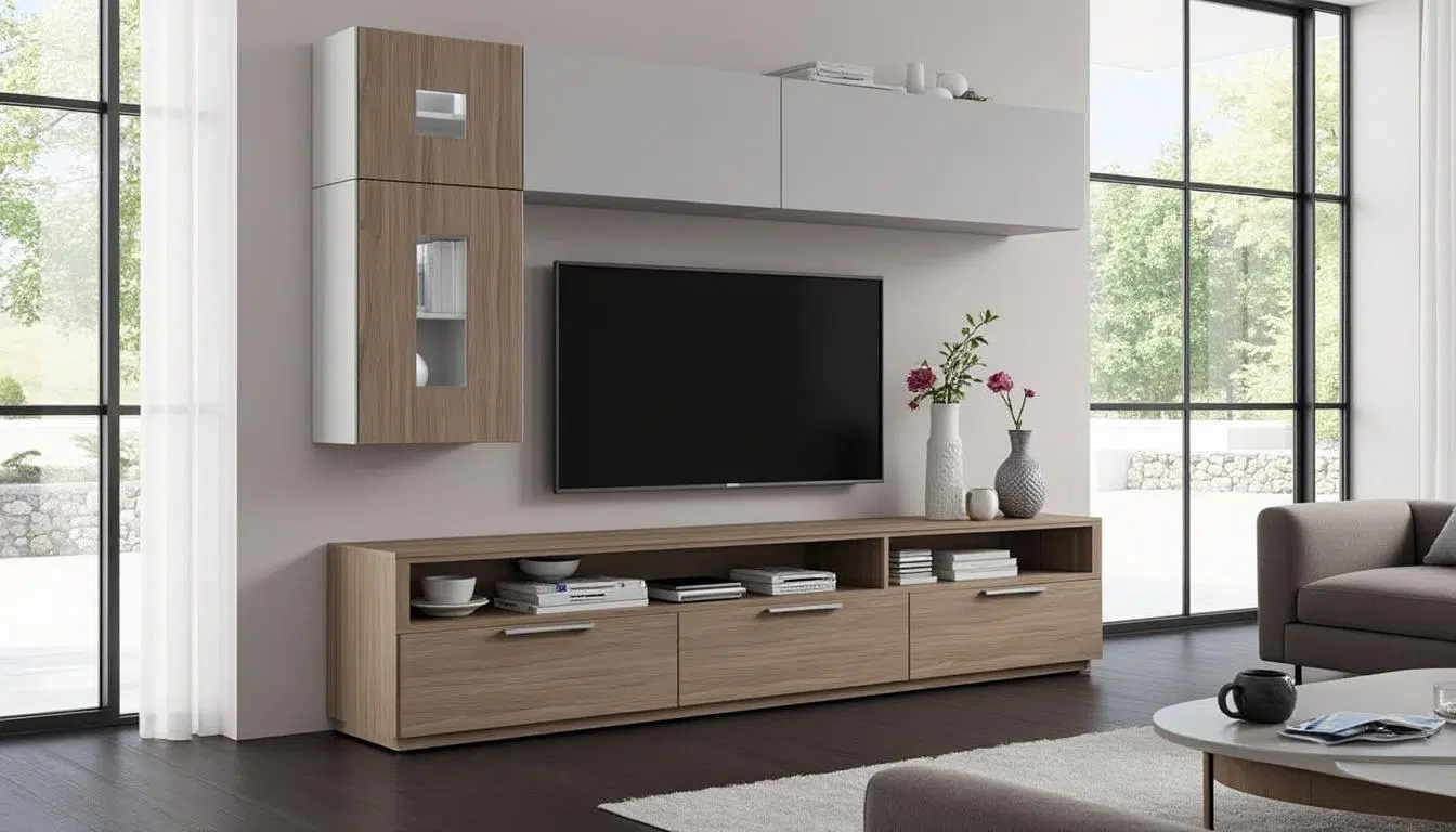 découvrez le meuble tv forum 9837patv en chêne dakota, une pièce au design élégant alliant style moderne et fonctionnalité pratique pour sublimer votre salon.