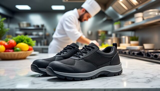 Les meilleures chaussures de sécurité pour cuisine confortables à porter toute la journée découvrez notre sélection des meilleures chaussures de sécurité pour cuisine, alliant confort et protection. idéales pour un usage quotidien, ces chaussures vous garantissent une sécurité optimale tout en restant agréables à porter toute la journée. ne faites aucun compromis entre style et fonctionnalité dans votre environnement de travail!