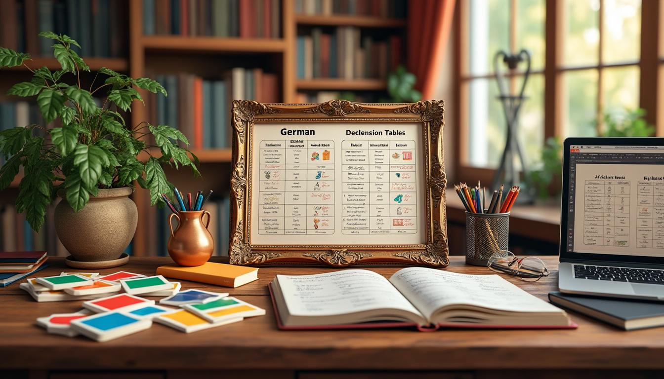découvrez notre guide pratique sur les tableaux des déclinaisons de l'allemand, conçu pour simplifier votre apprentissage de cette langue. apprenez les règles essentielles et maîtrisez les déclinaisons efficacement grâce à des exemples clairs et des astuces utiles.