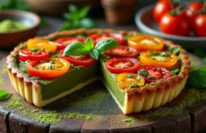 Une expérience gustative unique avec la tarte tatin tomate Claire au matcha découvrez une expérience gustative inédite avec notre tarte tatin tomate claire au matcha. cette combinaison audacieuse de tomates caramélisées et de matcha délicat ravira vos papilles. un dessert original qui marie tradition et modernité, idéal pour surprendre vos invités !