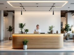 découvrez comment créer une ambiance chaleureuse et accueillante grâce à une banque d'accueil pour stand bien conçue, idéale pour attirer et fidéliser vos visiteurs.