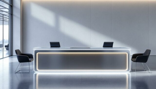 découvrez comment un design innovant peut métamorphoser votre banque d'accueil lors d'un salon professionnel, attirant plus de visiteurs et renforçant votre image de marque.