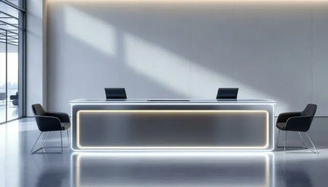 découvrez comment un design innovant peut métamorphoser votre banque d'accueil lors d'un salon professionnel, attirant plus de visiteurs et renforçant votre image de marque.