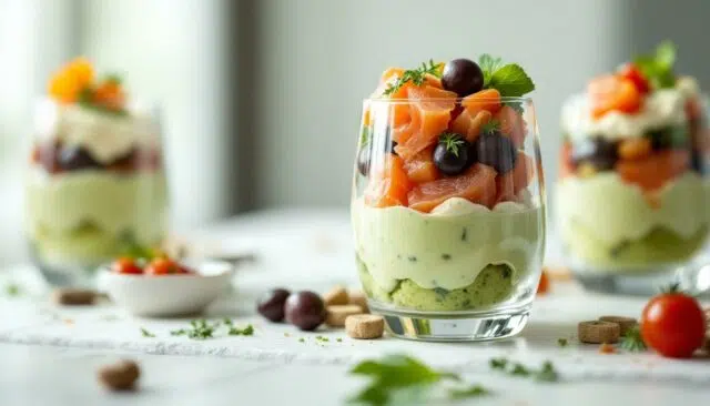 découvrez nos meilleures recettes de verrines salées faites maison, parfaites pour régaler vos invités lors de vos apéritifs. faciles, rapides et délicieuses à tester dès maintenant !