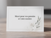 Carte remerciement décès