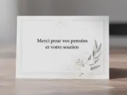 Carte remerciement décès