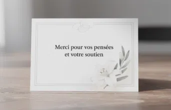 Carte remerciement décès