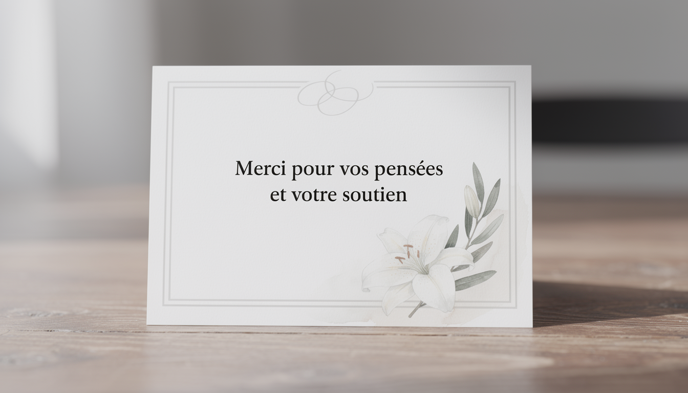 Carte remerciement décès