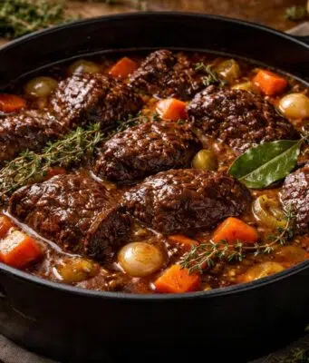 apprenez à préparer une délicieuse daube de joue de bœuf avec cette recette traditionnelle, parfaite pour un repas savoureux et réconfortant.