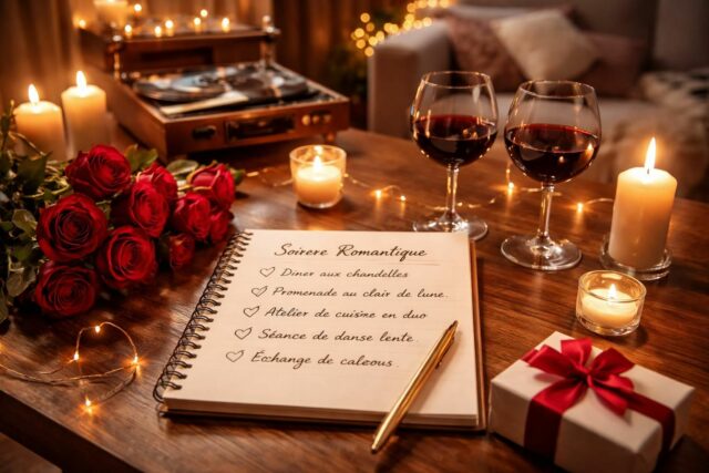 découvrez une planification détaillée pour une soirée romantique parfaite avec des activités spécialement conçues pour les couples, alliant douceur et moments inoubliables.