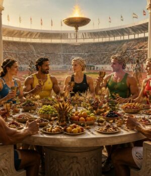 découvrez comment 'l'importance de la cène ou le festin des dieux aux jo' célèbre la fusion entre art et sport, symbolisant la richesse culturelle des jeux olympiques.