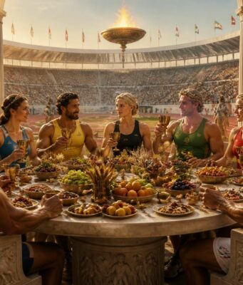 découvrez comment 'l'importance de la cène ou le festin des dieux aux jo' célèbre la fusion entre art et sport, symbolisant la richesse culturelle des jeux olympiques.