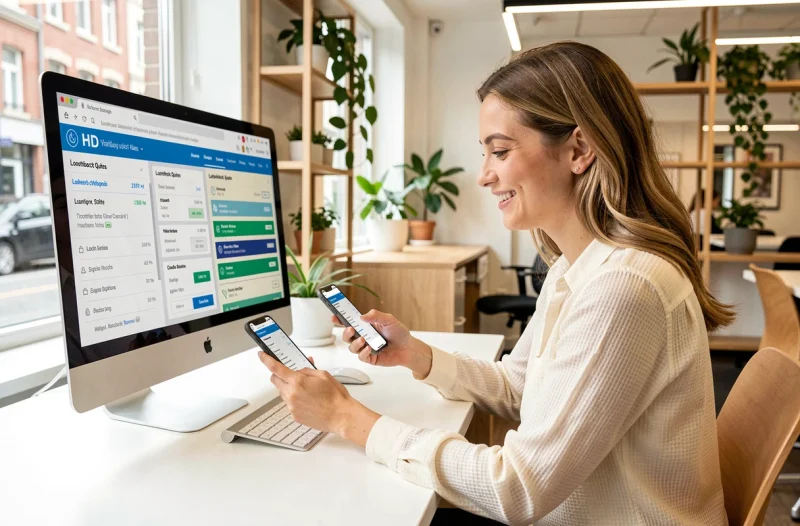 Utilisatrice consultant la plateforme FairFair pour comparer les tarifs de serruriers avec une tarification transparente